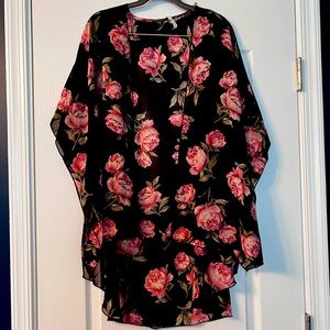 Floral kimono shirt